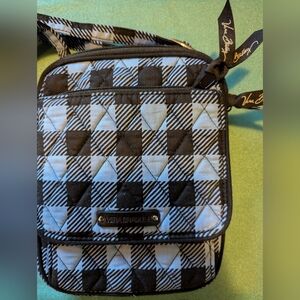 Vera Bradley Blue & Black Quilted Cotton Mini Crossbody Bag- Like New